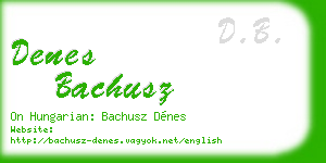 denes bachusz business card