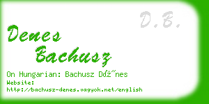 denes bachusz business card